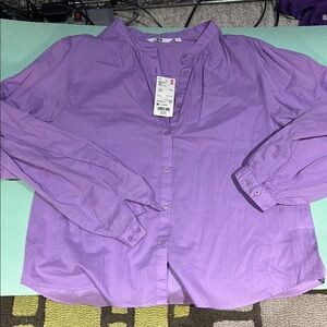 Uniqlo 100% cotton blouse, mauve, WM